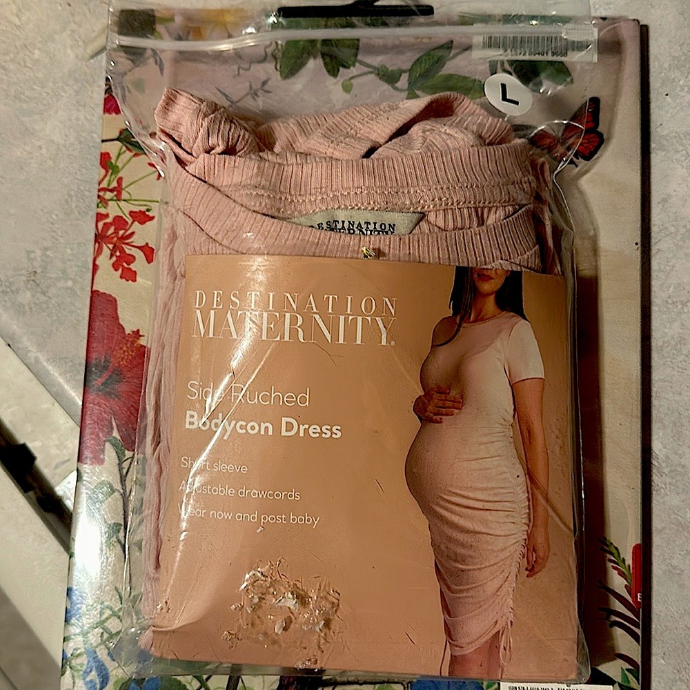 Destination Maternity side runched bodycon dress